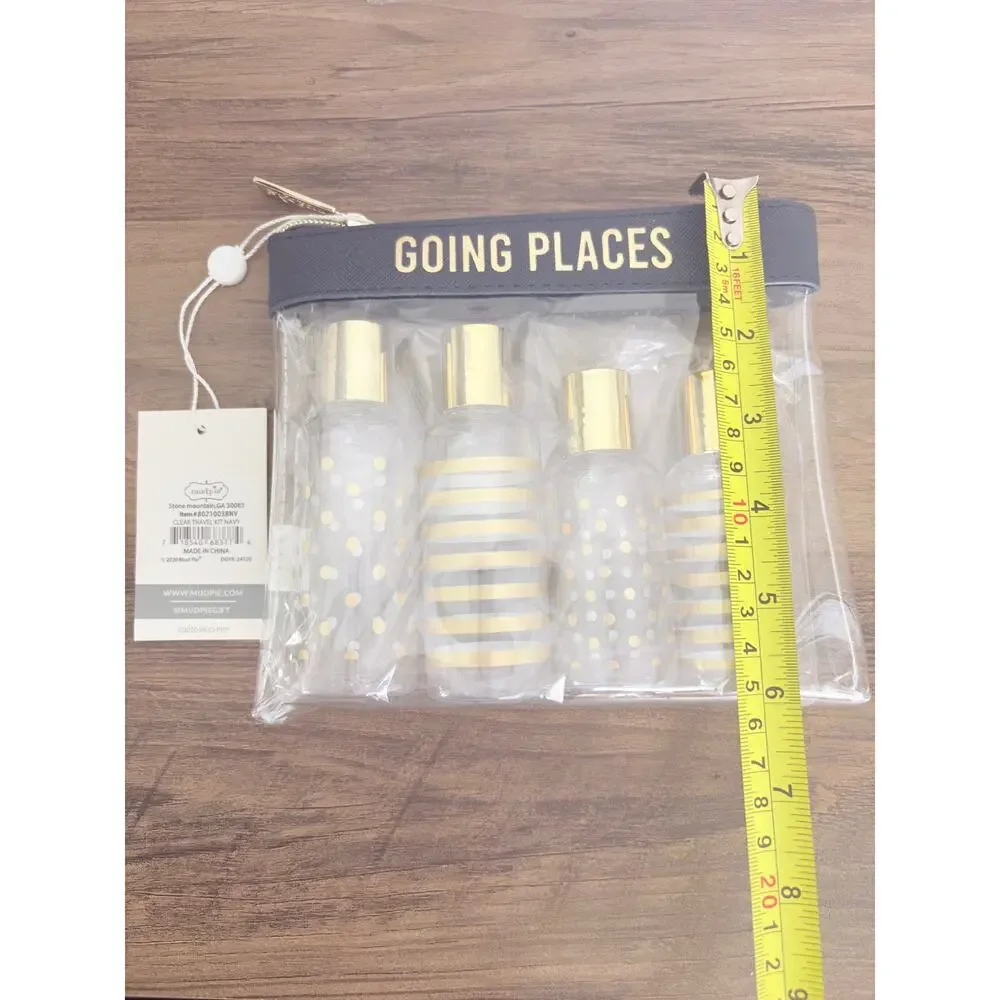 NWT Mud Pie Travel Kit Bundle Navy “Going Places” + Pink “Clear For Take Off”